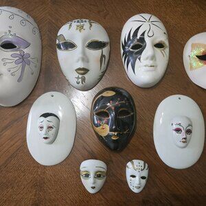 Vintage Collection of Porcelain Clown Masks